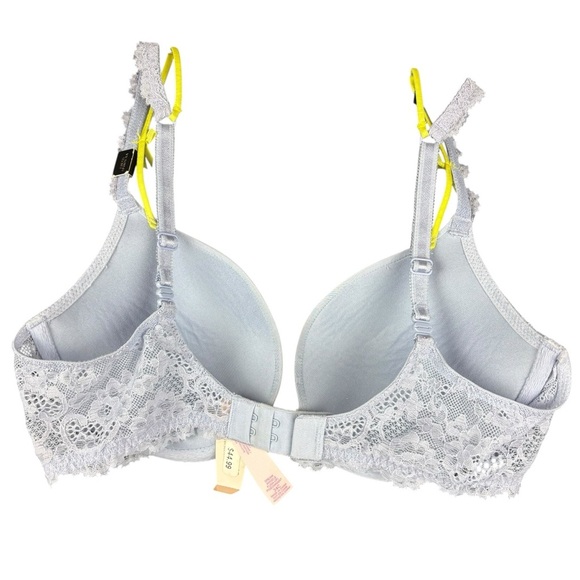 NWTVictoria's Secret Dream Angels soft gray Lace Rinestones Lined Demi Bra 34C - Picture 7 of 9